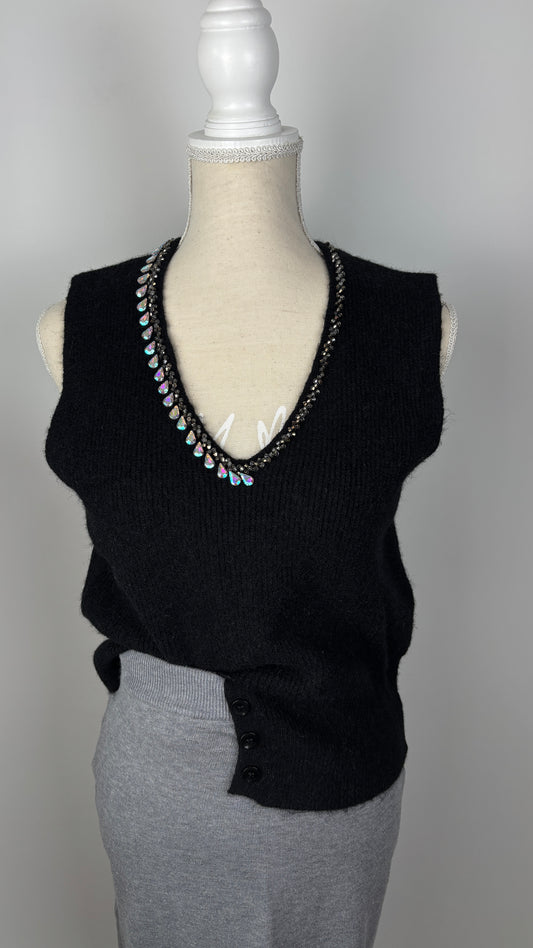 Chaleco punto joya negro