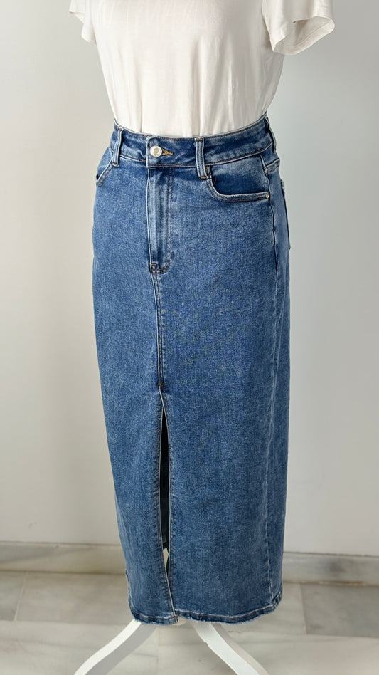 Falda vaquera midi