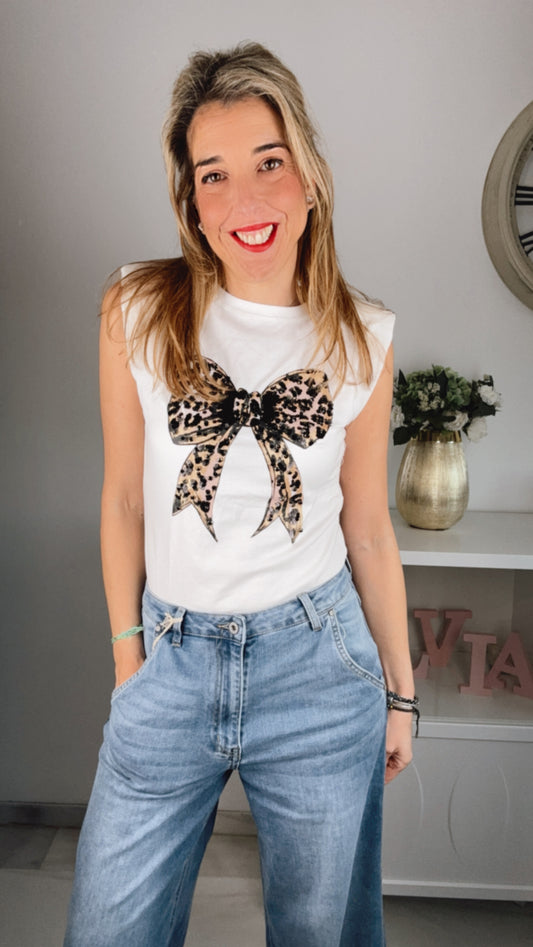 Camiseta lazo animal print