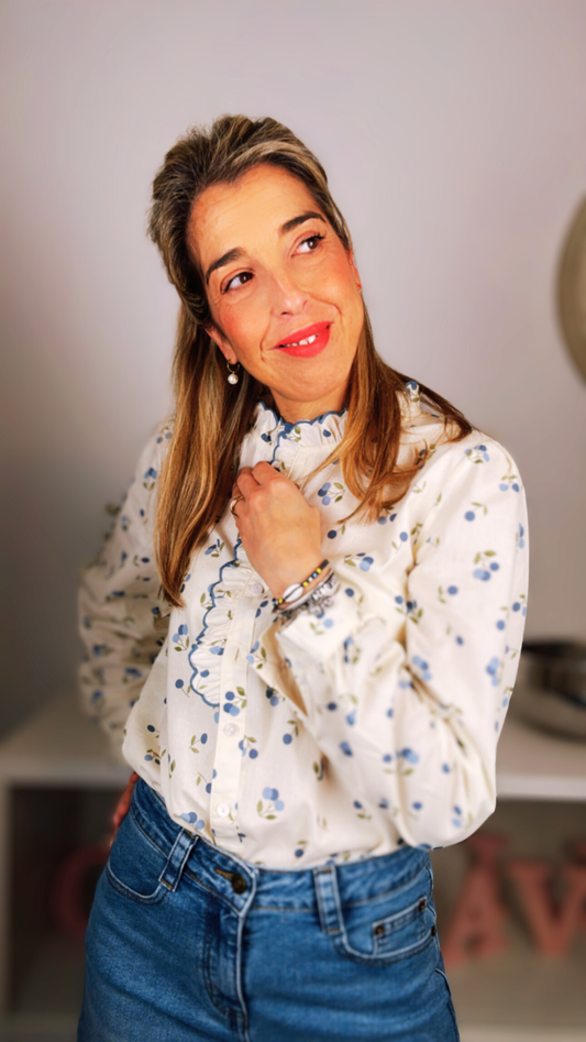 Blusa flores azul