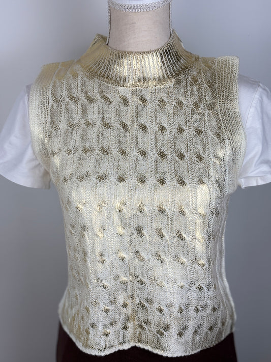 Chaleco ochos blanco/dorado