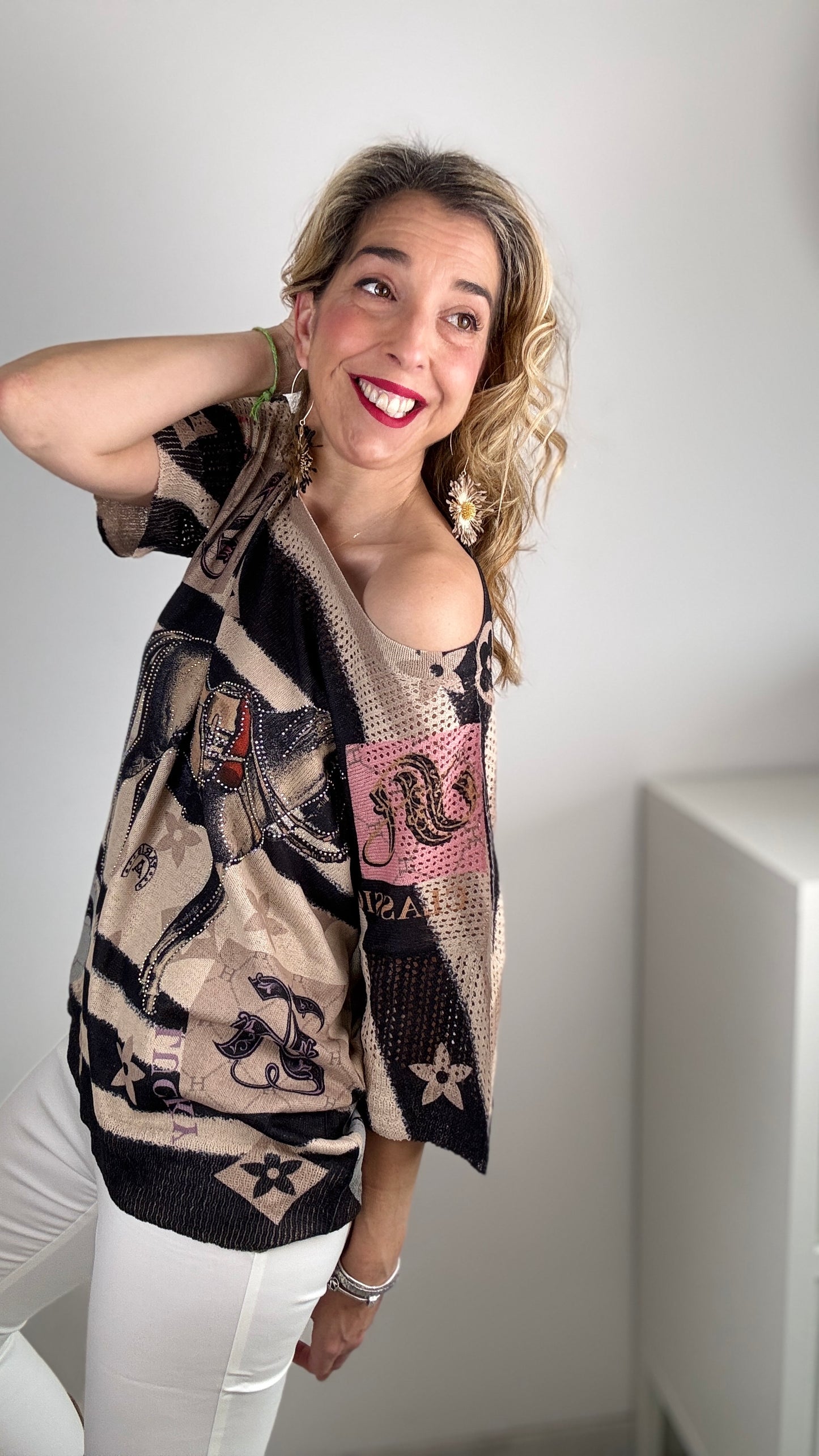 Jersey punto estampado oversize