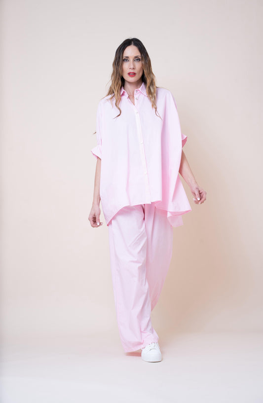 Camisa over size rosa
