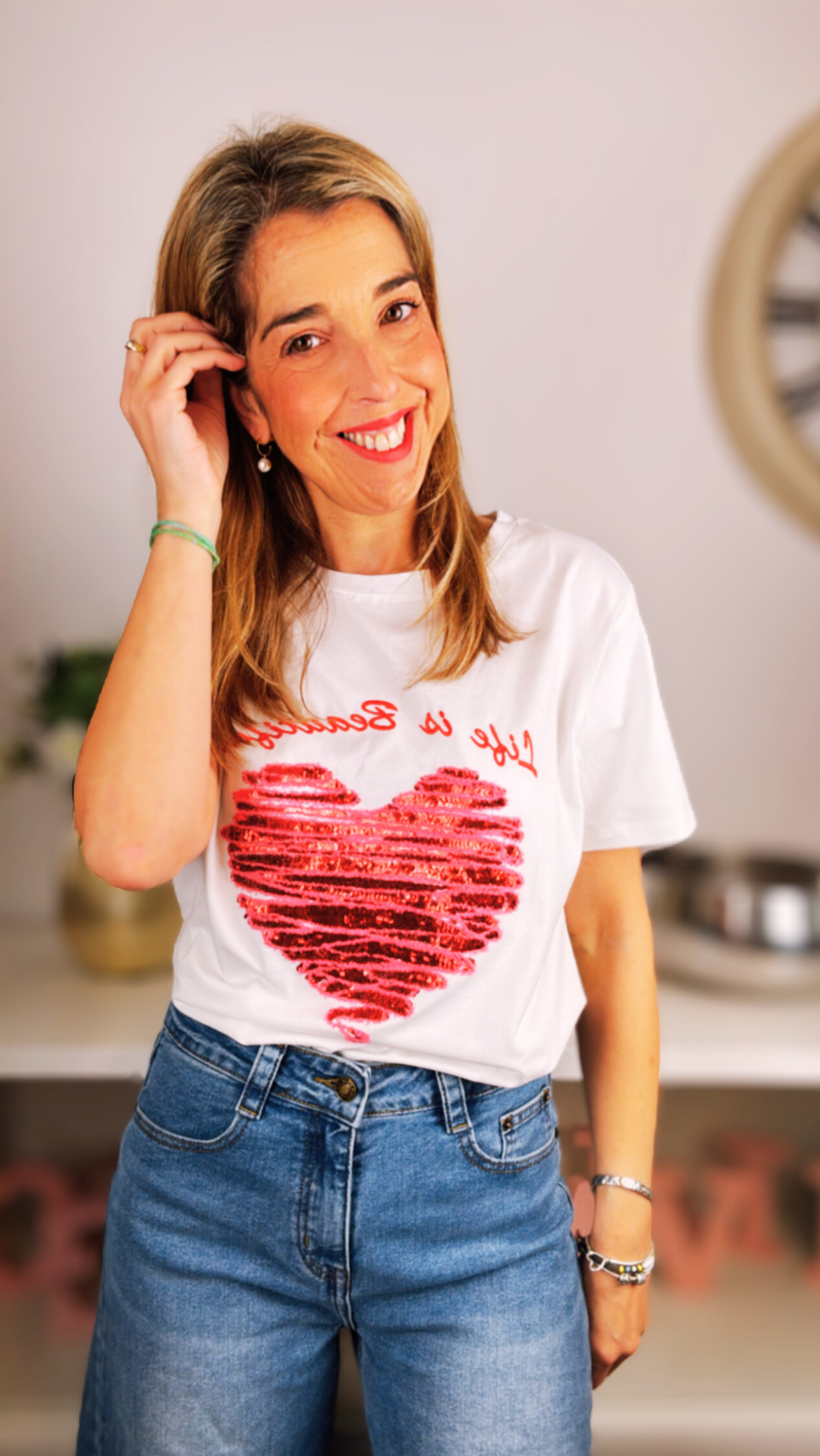 camiseta blanca manga corta