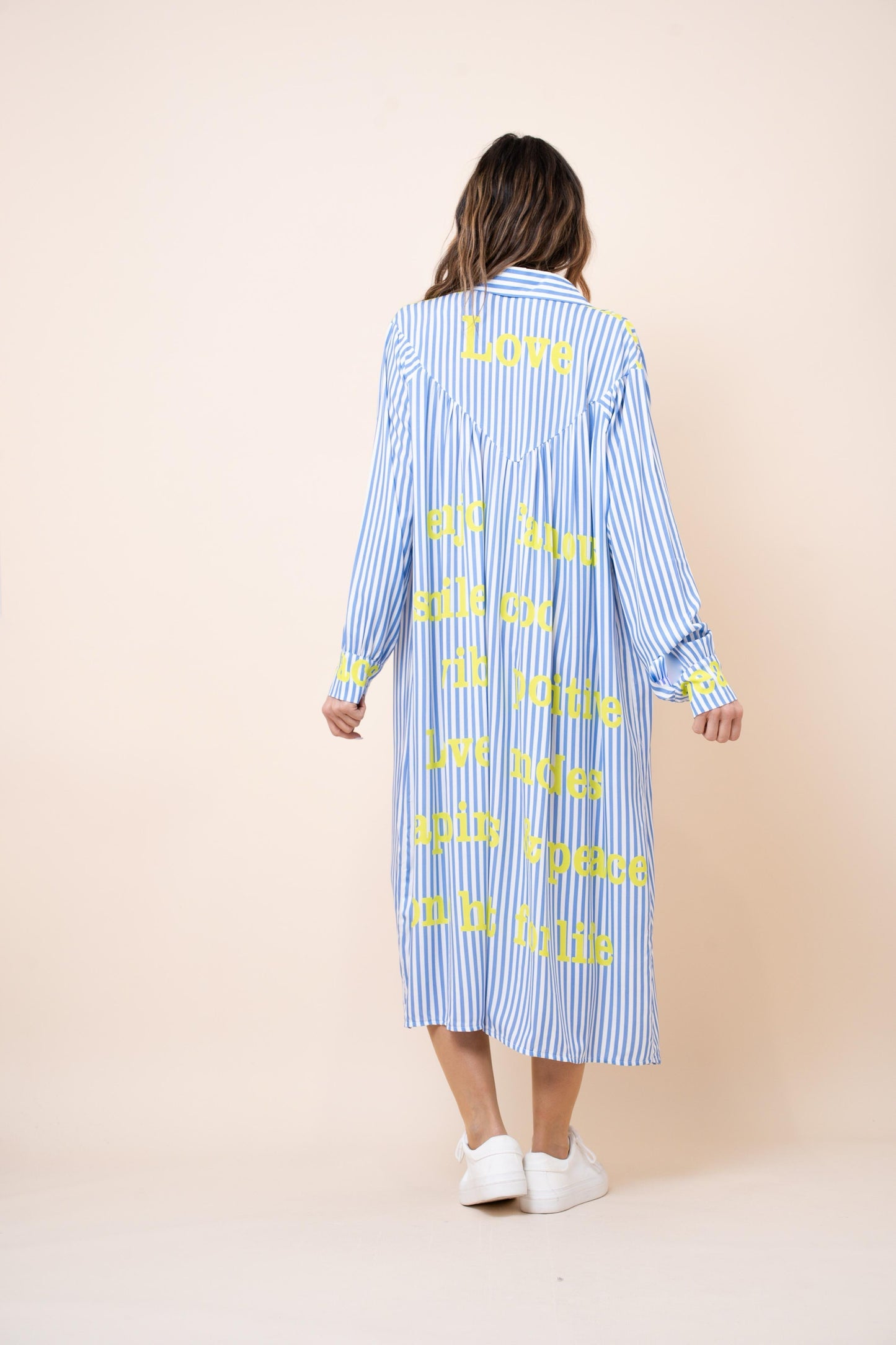 Vestido camisero letras lima