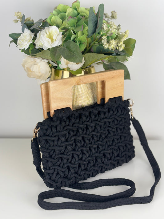 Bolso trenzado negro