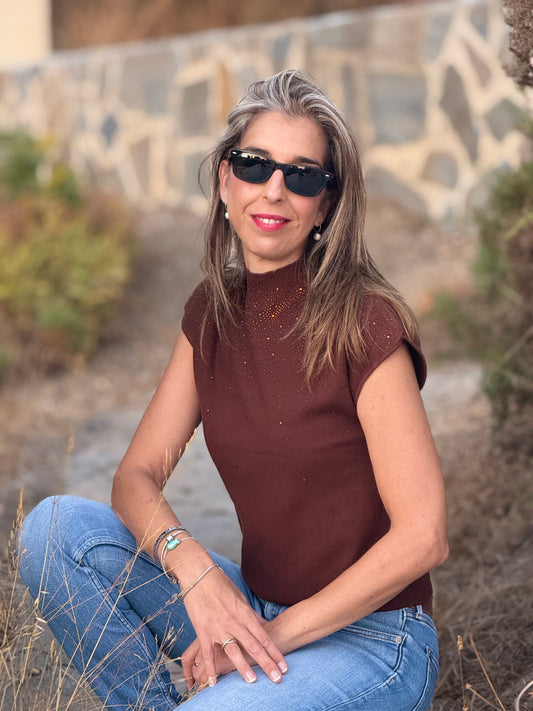 Jersey brillos marrón