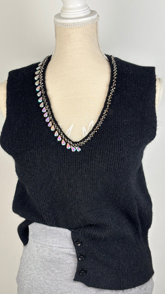 Chaleco punto joya negro