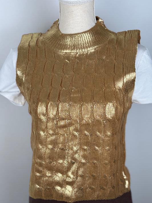 Chaleco ochos marrón/dorado