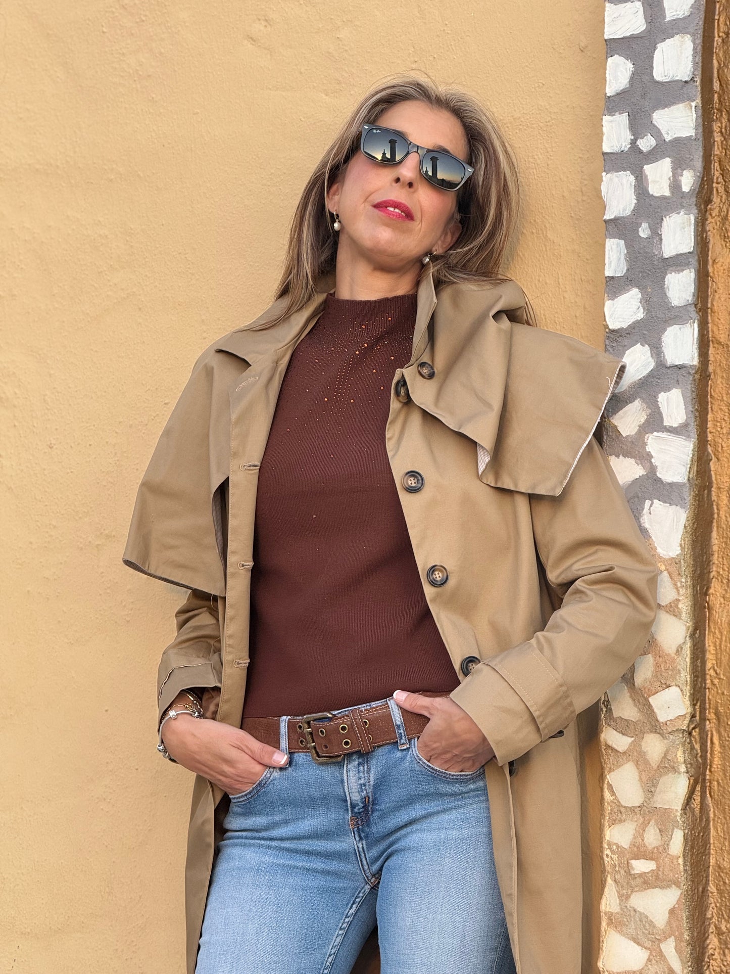 Jersey brillos marrón