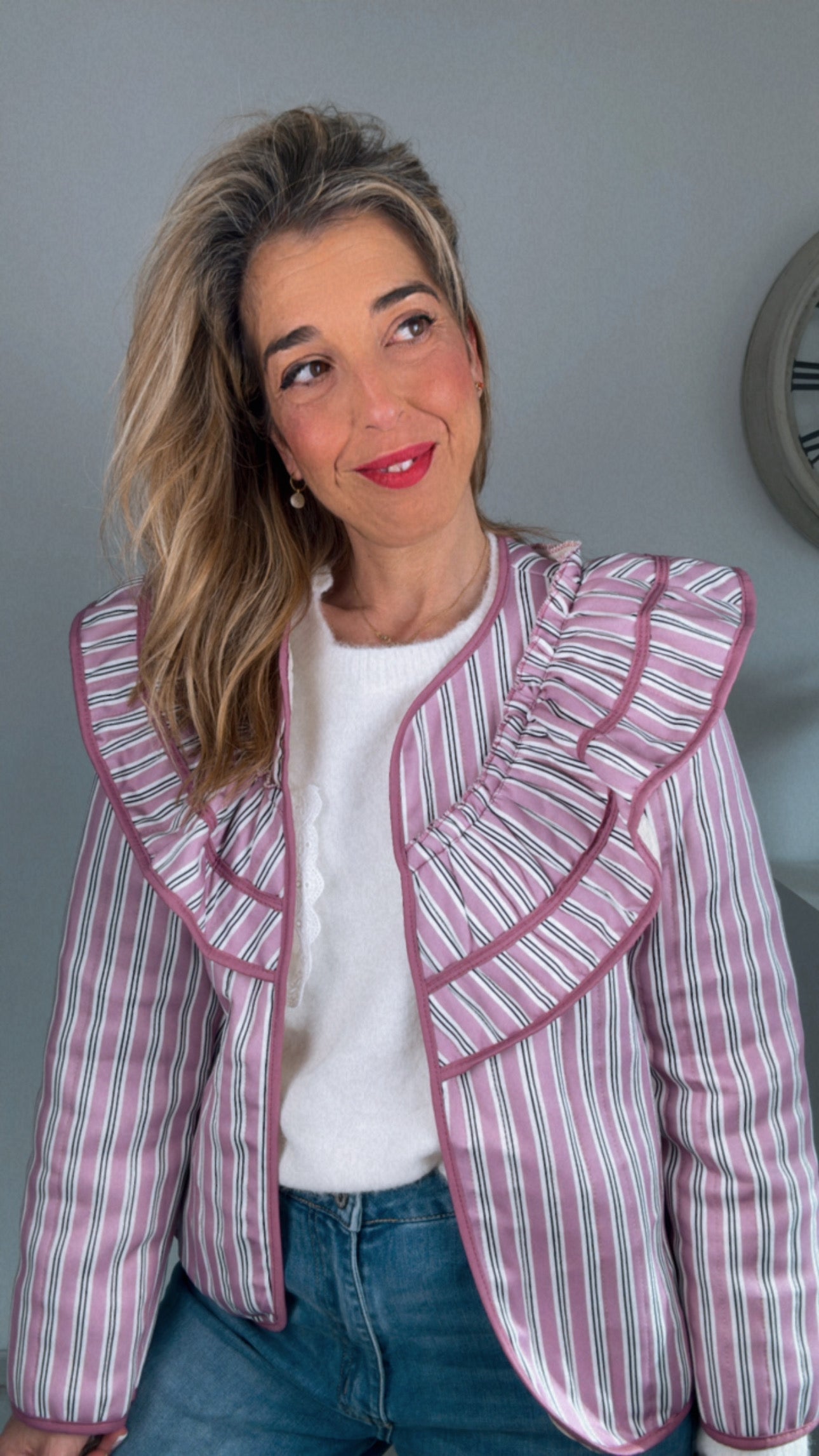 Chaqueta acolchada volante