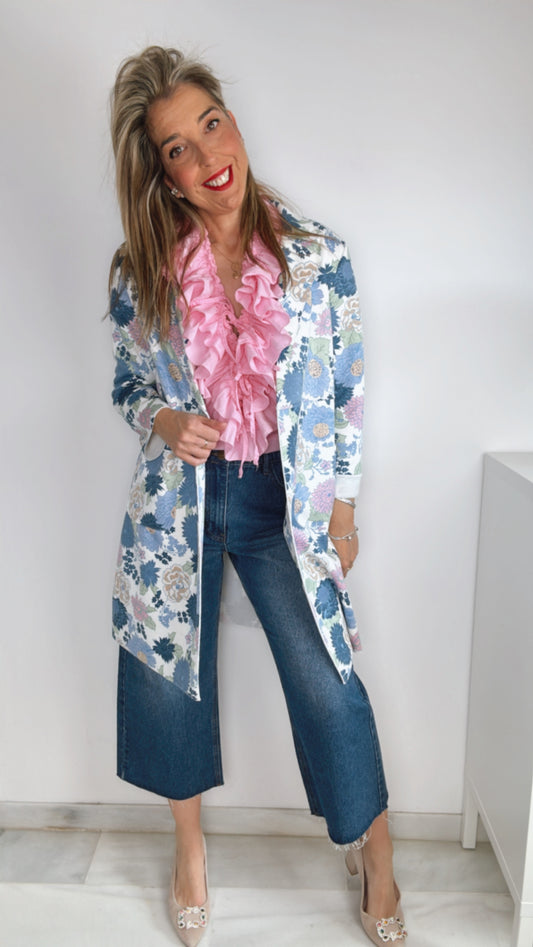 Chaqueta flower azul