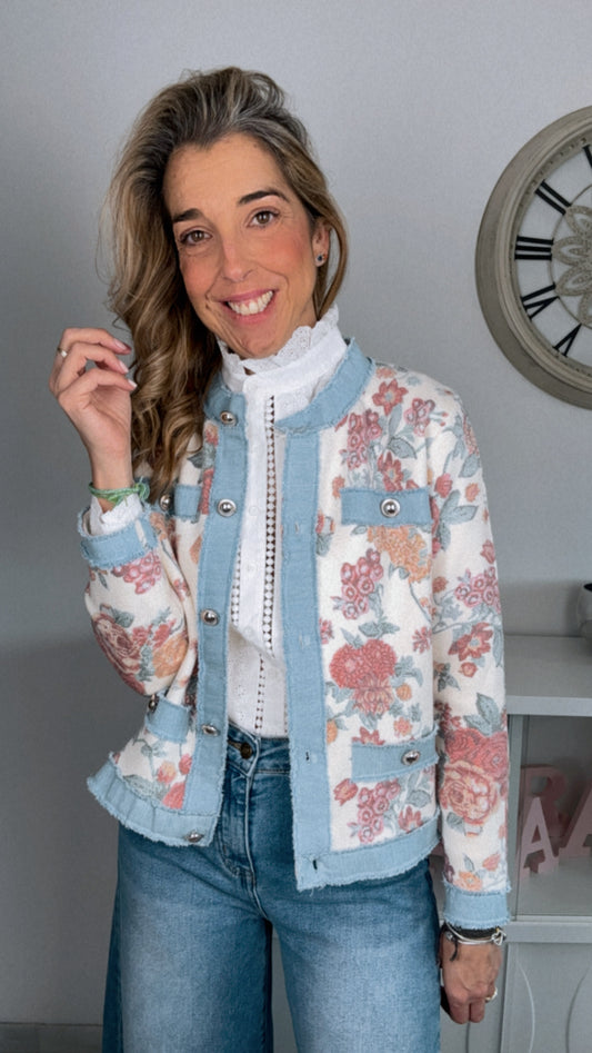 Chaqueta punto flores