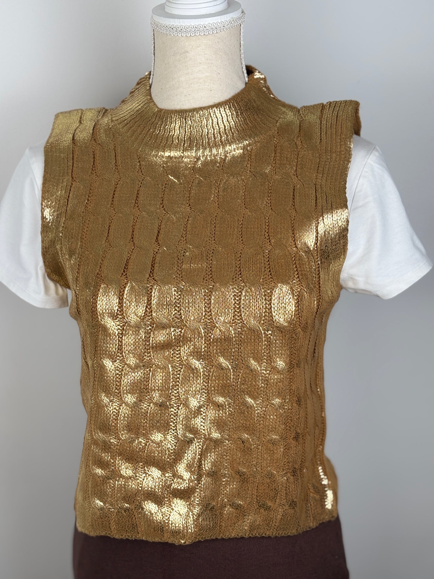 Chaleco ochos marrón/dorado