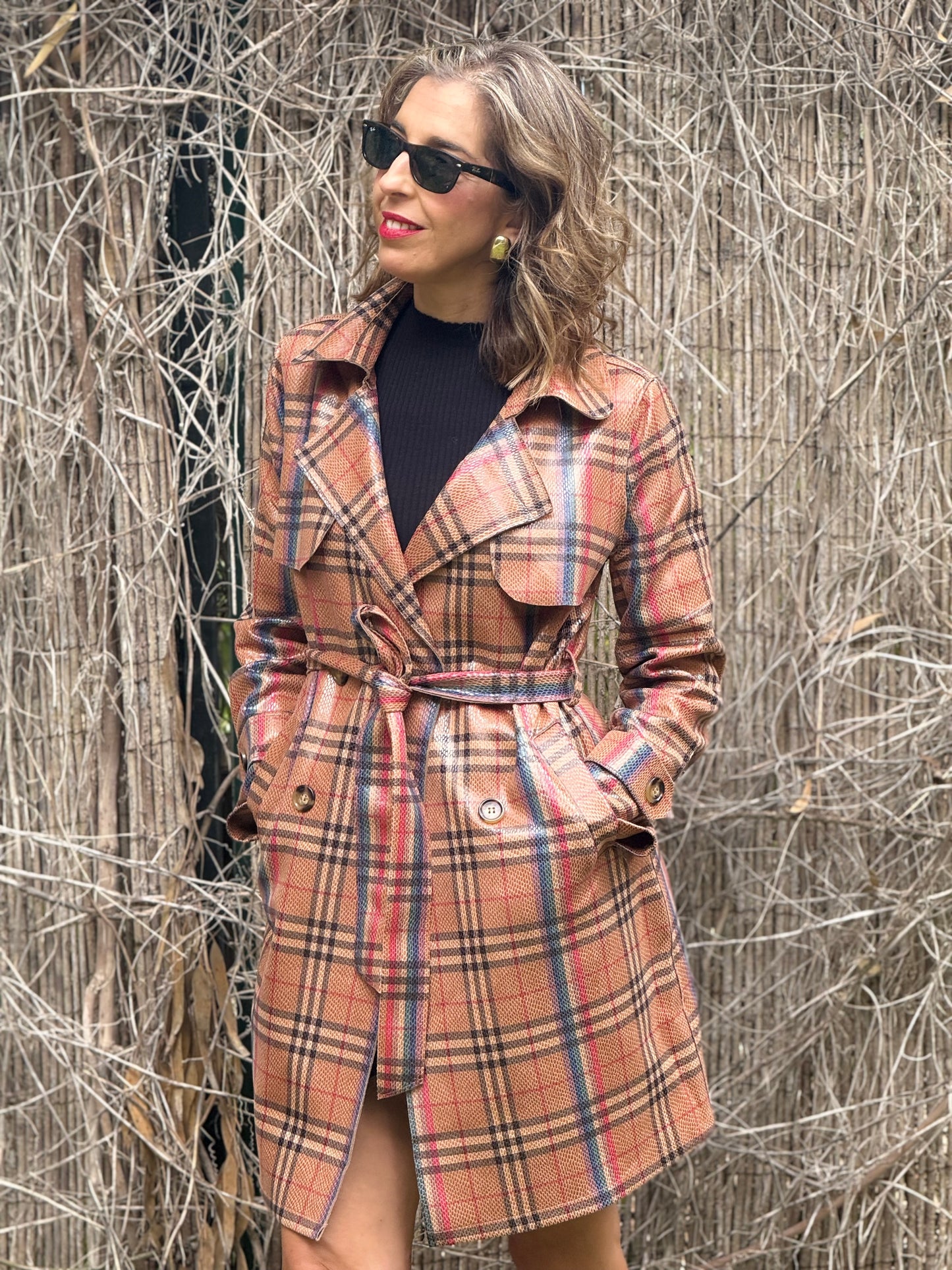 Gabardina de cuadros