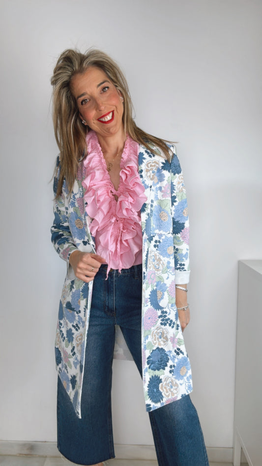 Chaqueta flower azul