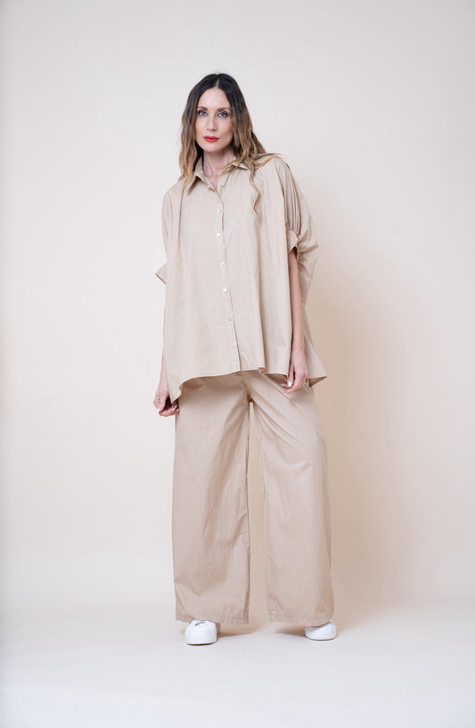 Camisa over size beige