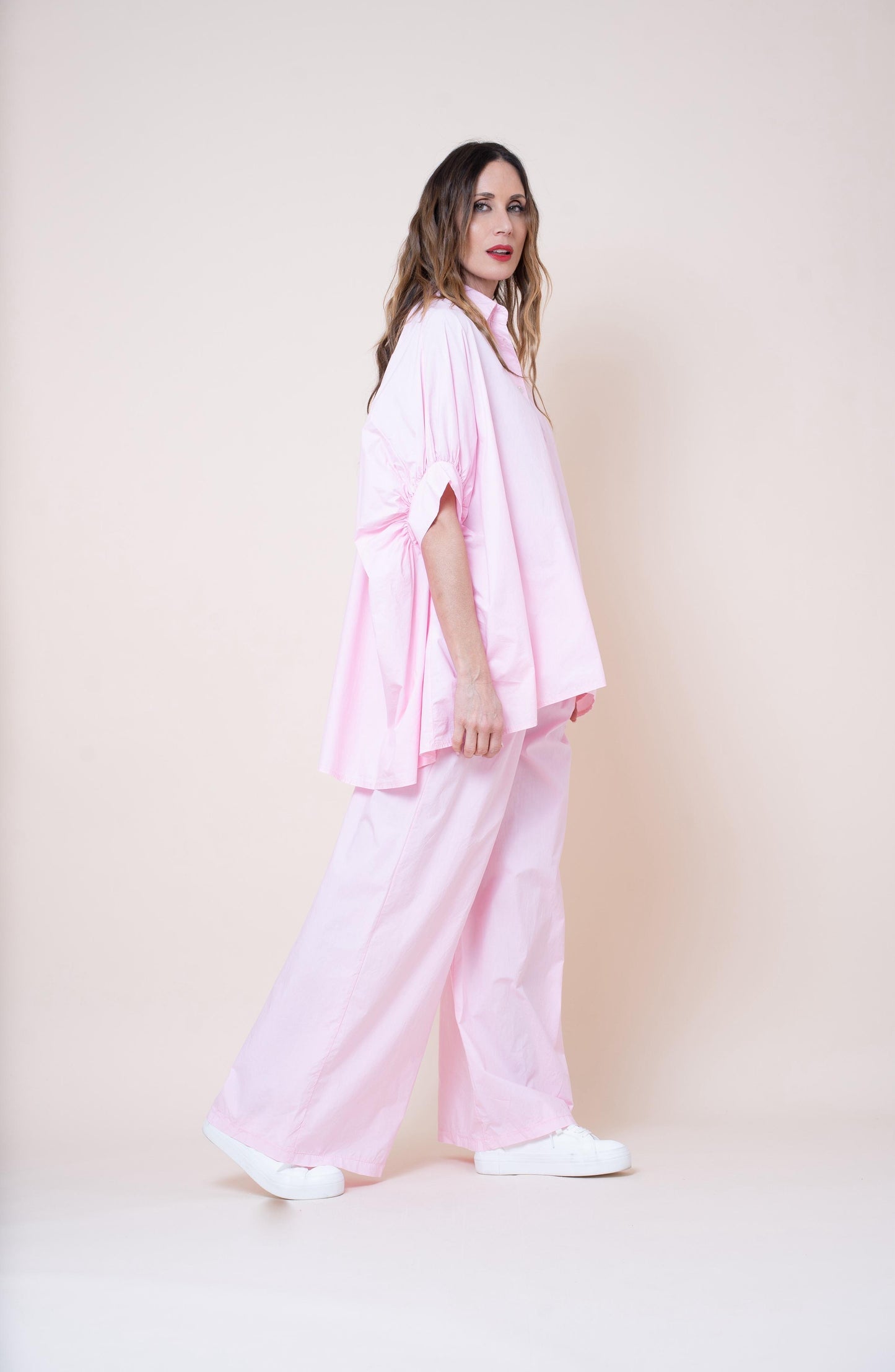 Camisa over size rosa