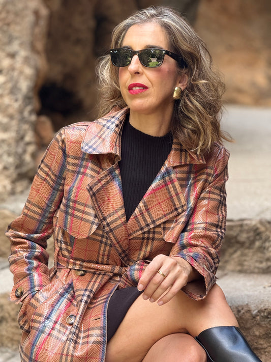 Gabardina de cuadros