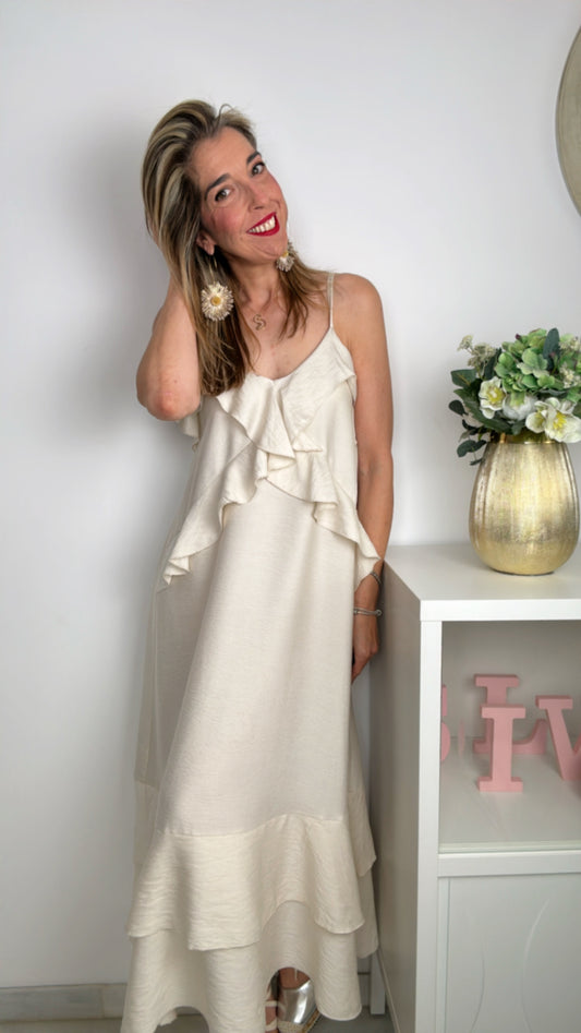 Vestido Carla Beige