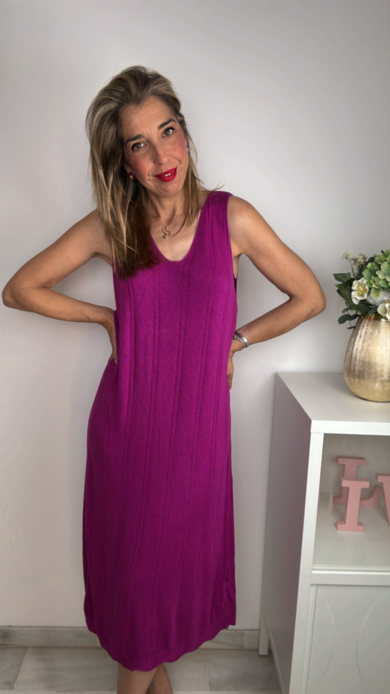 Vestido Basic buganvilla