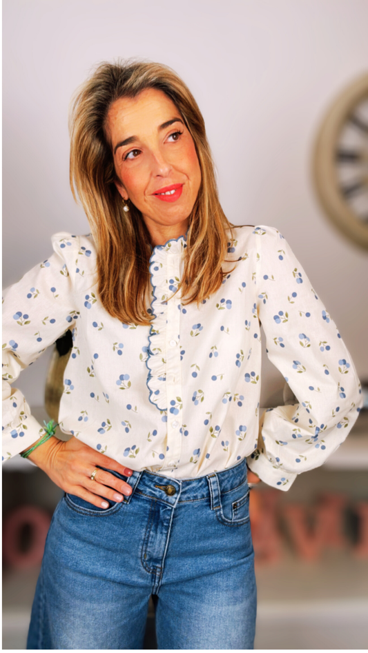 Blusa flores azul