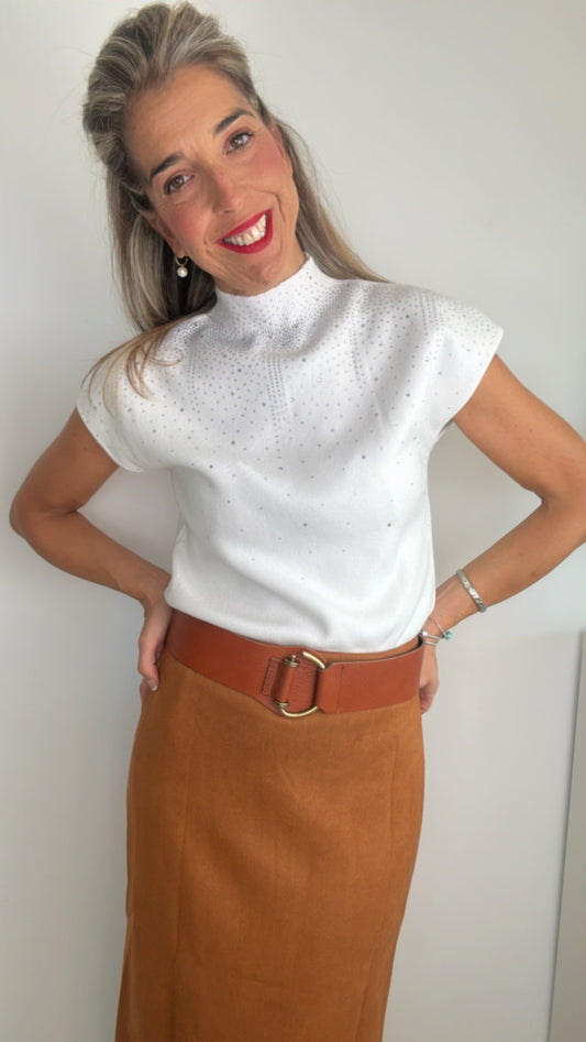 Jersey brillos blanco