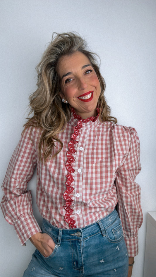 Camisa Tatiana  burdeos
