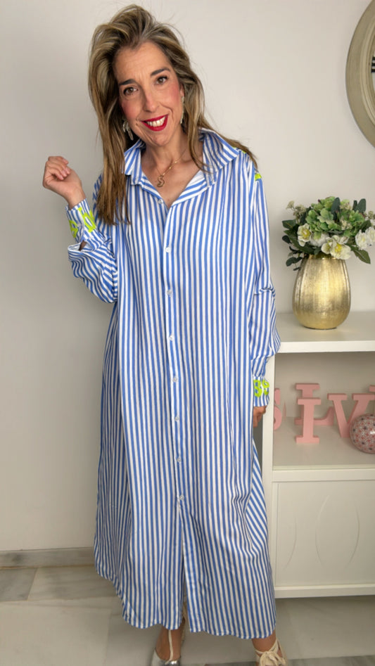 Vestido camisero letras lima