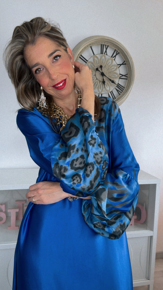 Vestido túnica azul Klein