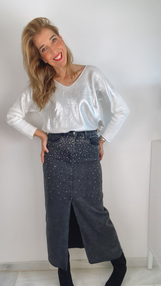 Falda negra Strass