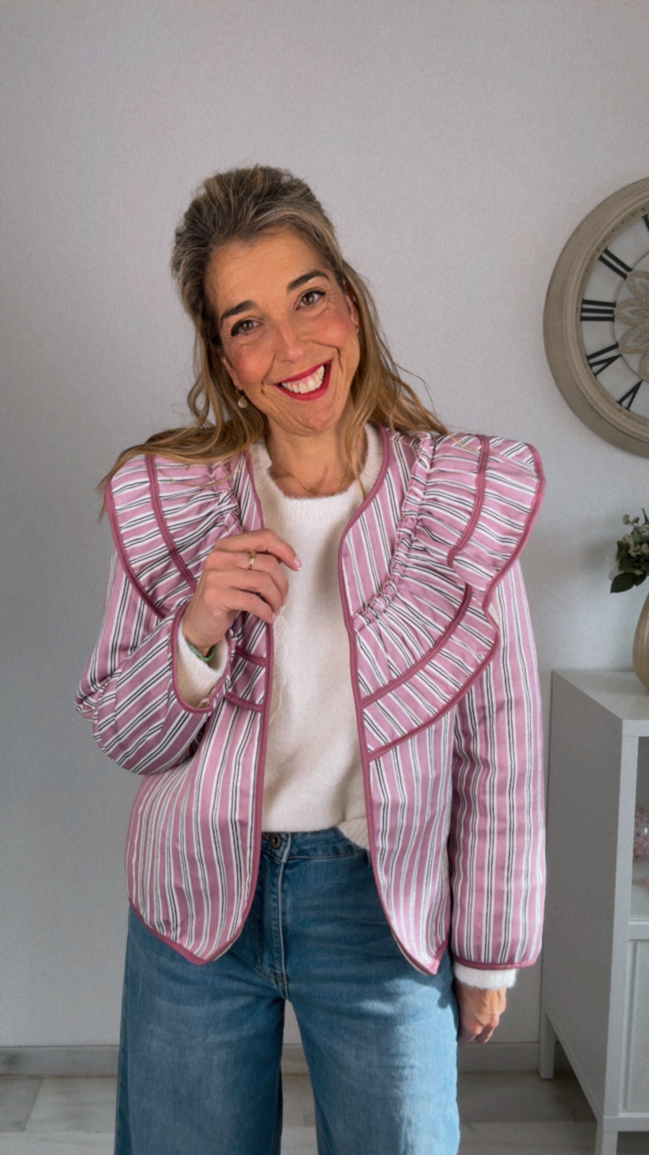 Chaqueta acolchada volante