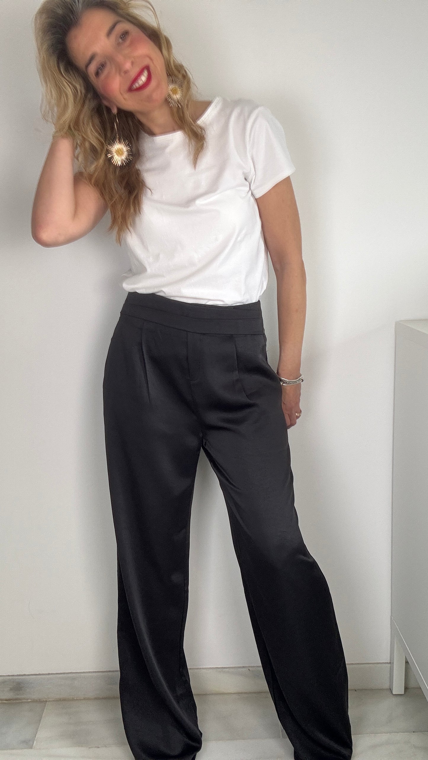 Pantalón negro recto