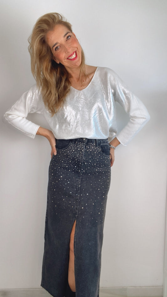 Falda negra Strass
