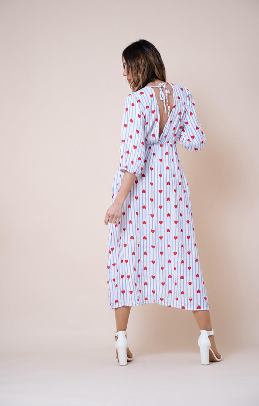 Vestido corazones rojo