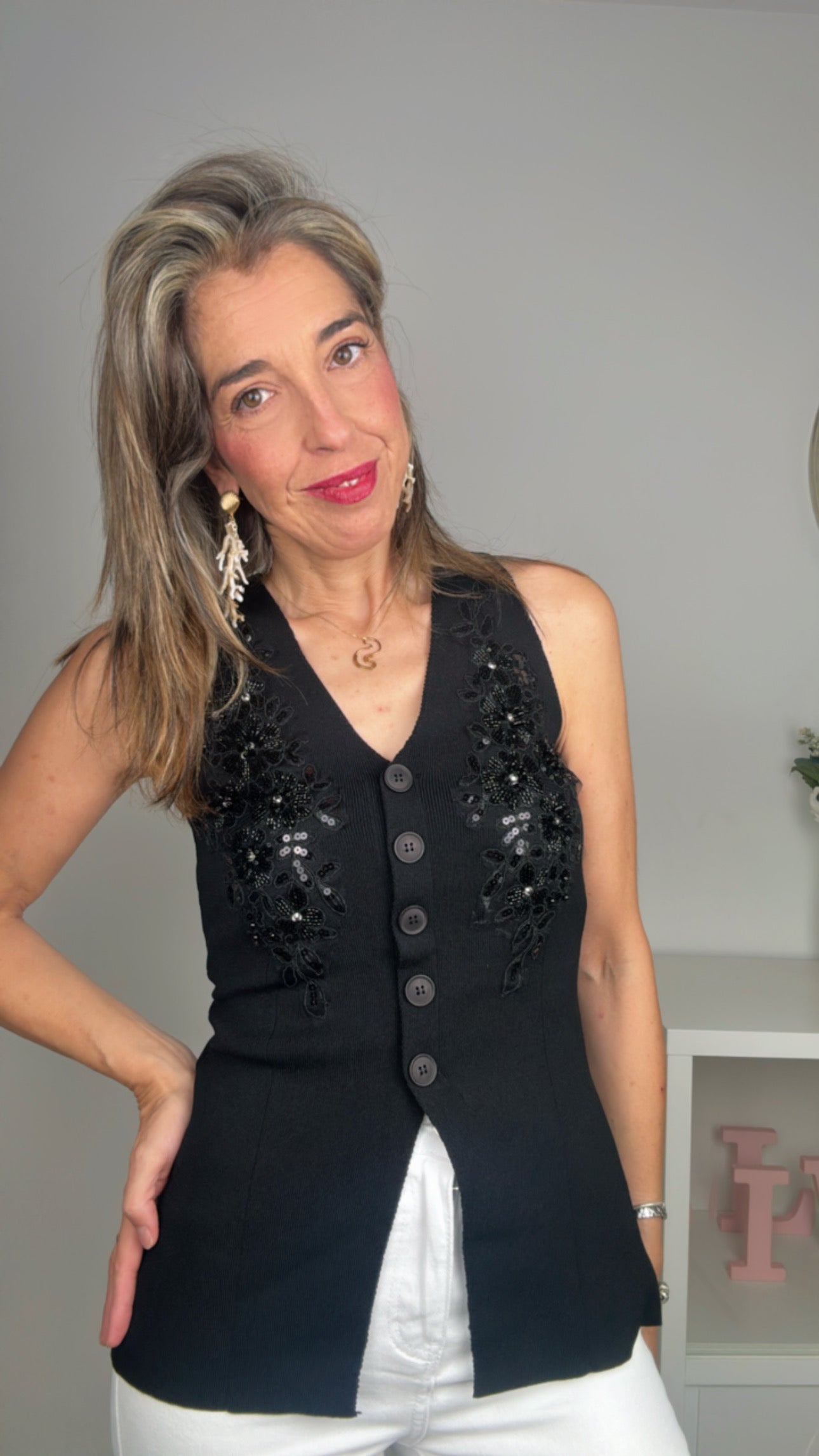 Chaleco negro Armonía