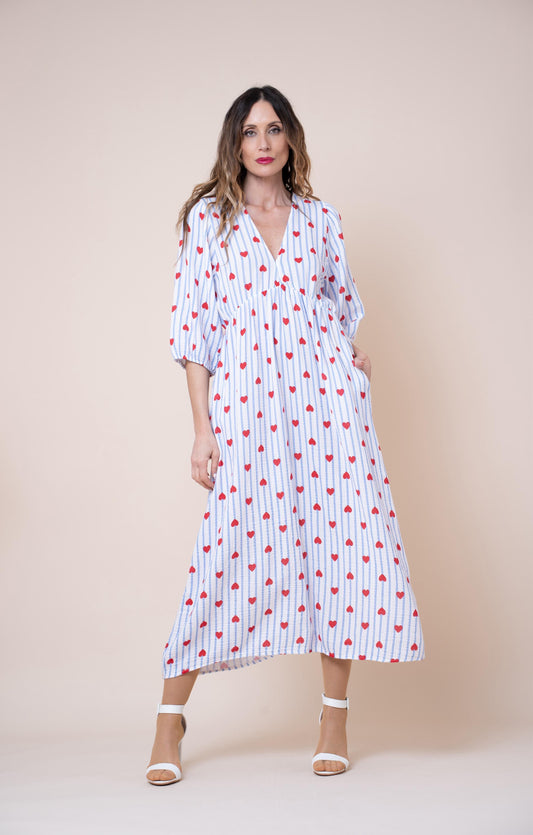 Vestido corazones rojo