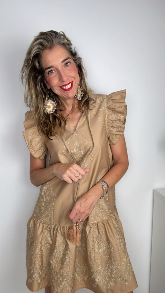 Vestido Mía beige