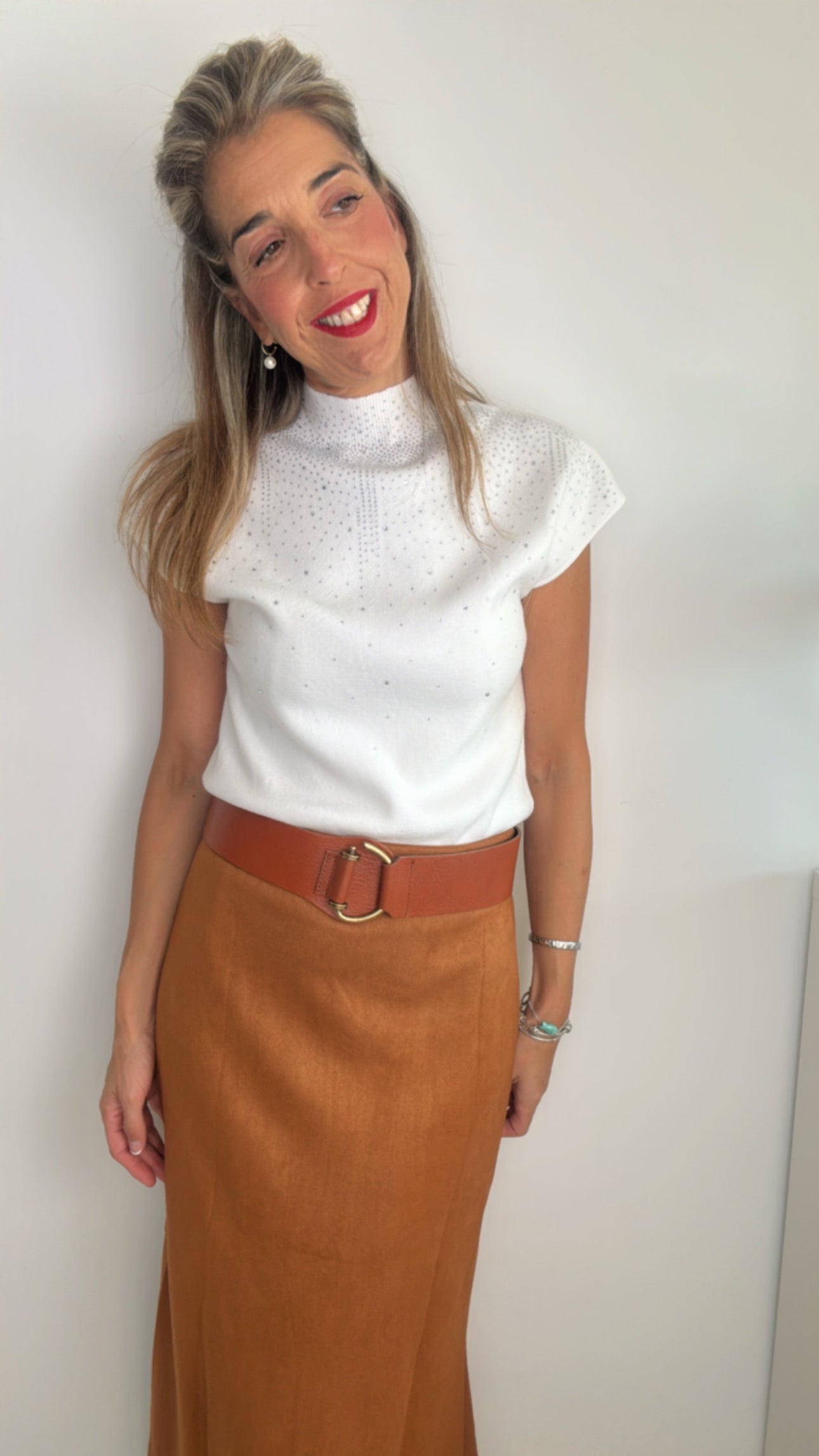 Jersey brillos blanco