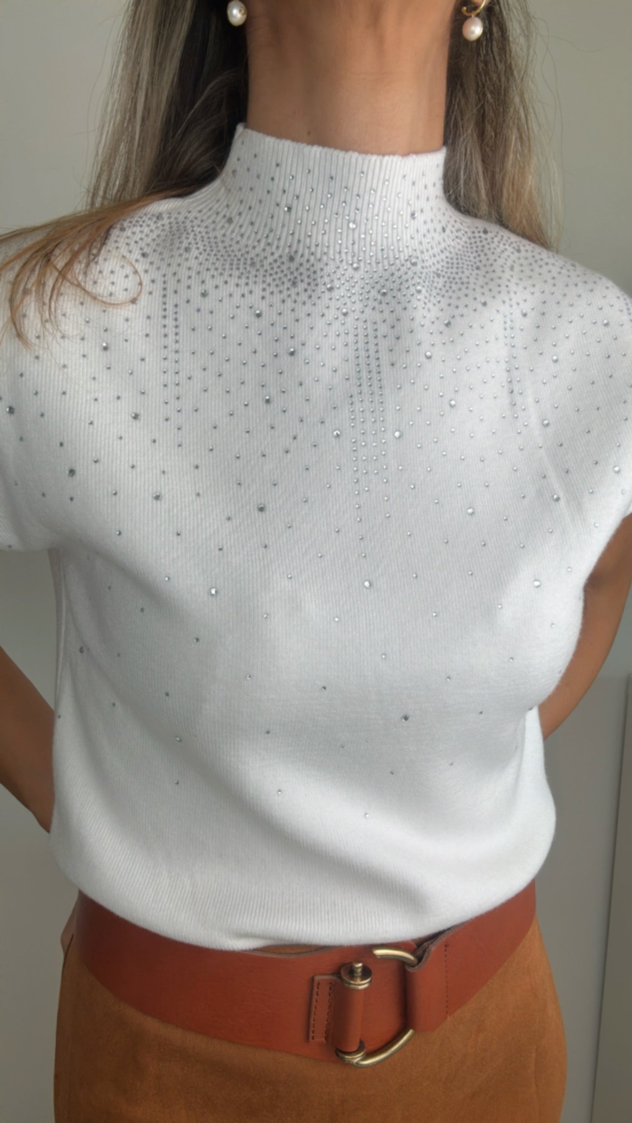 Jersey brillos blanco