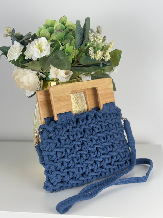 Bolso trenzado azul