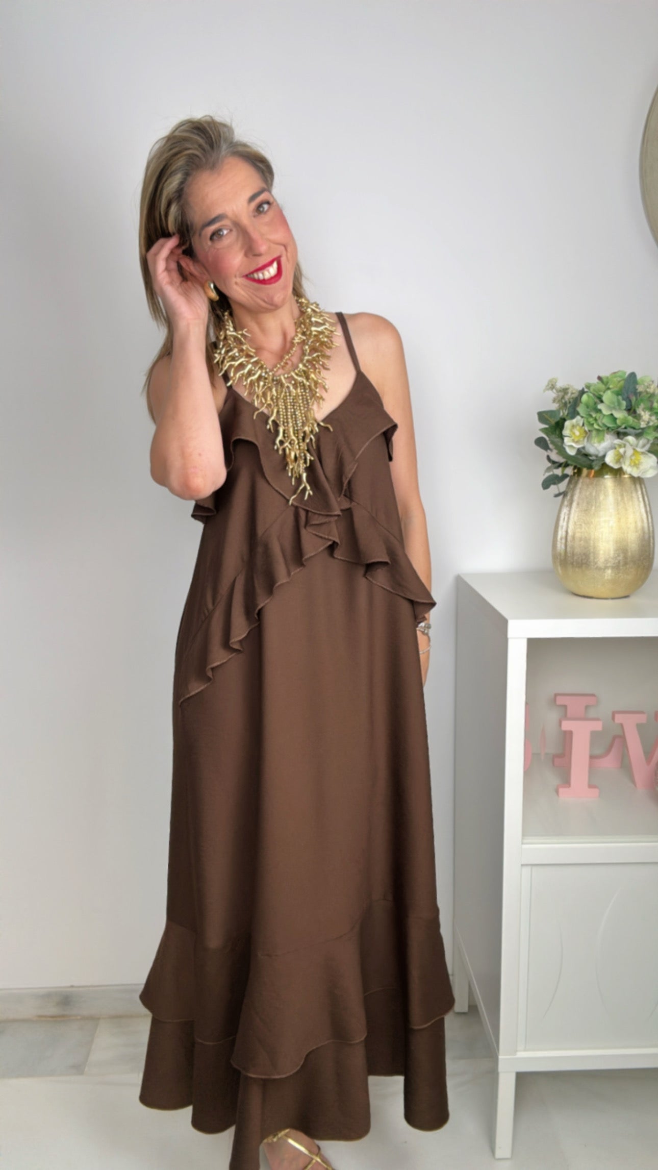 Vestido Carla marrón