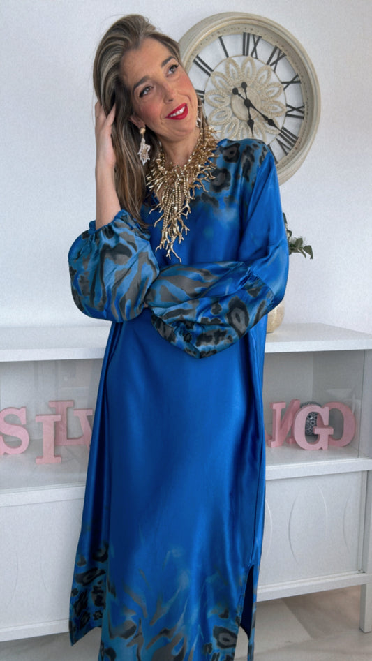 Vestido túnica azul Klein