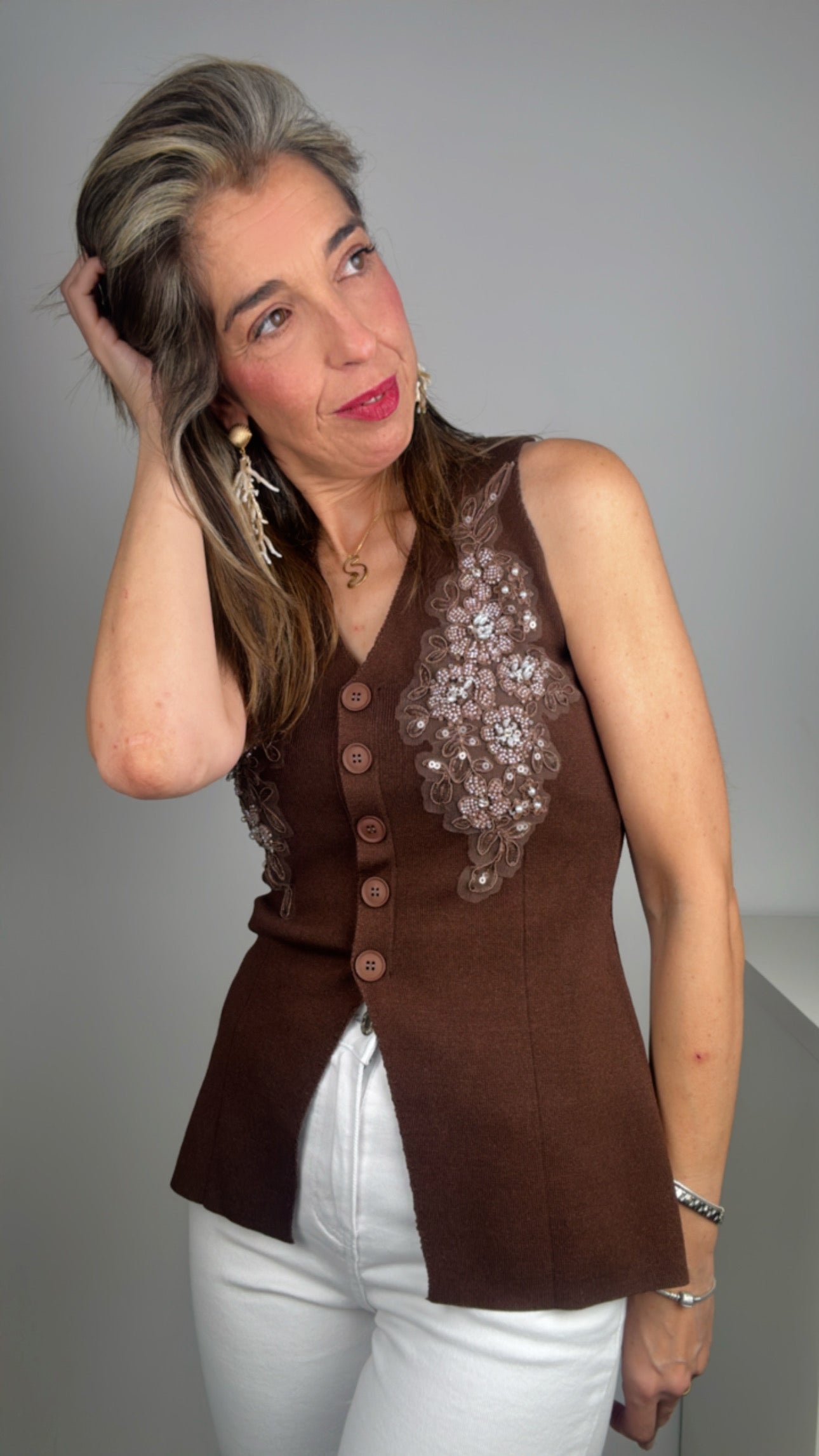 Chaleco chocolate Armonía