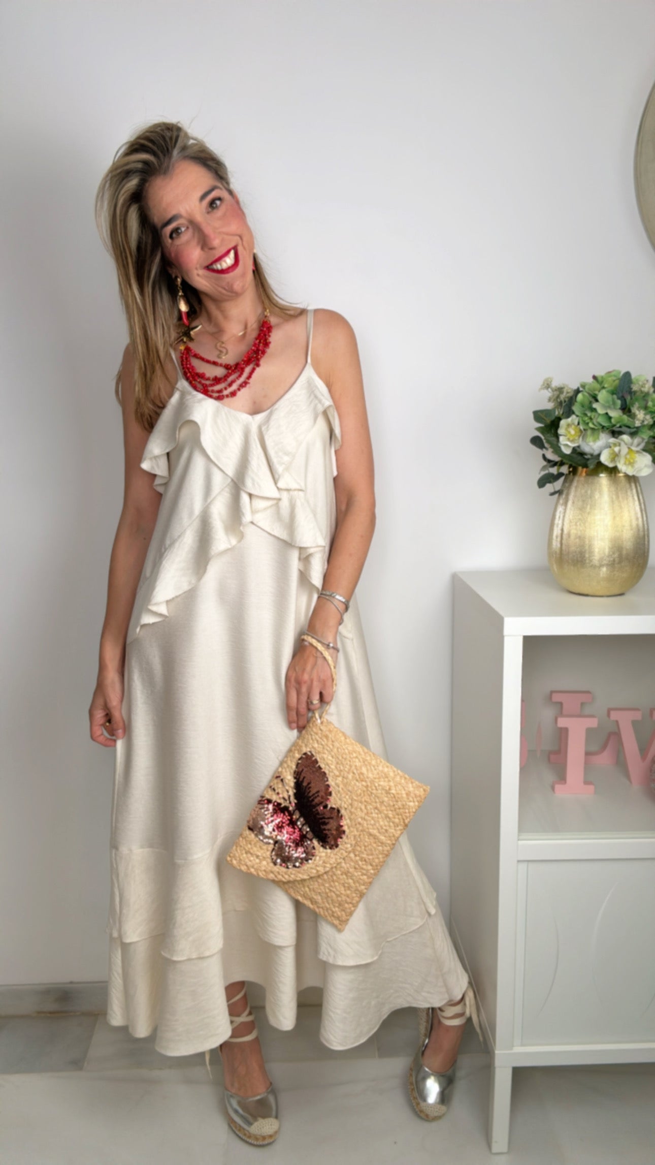 Vestido Carla Beige