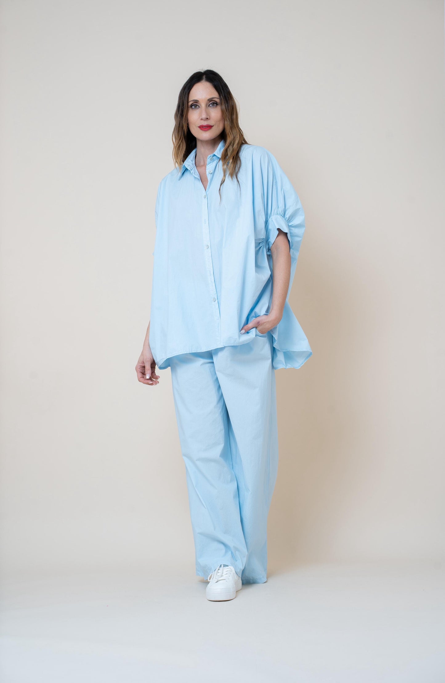 Camisa over size azul