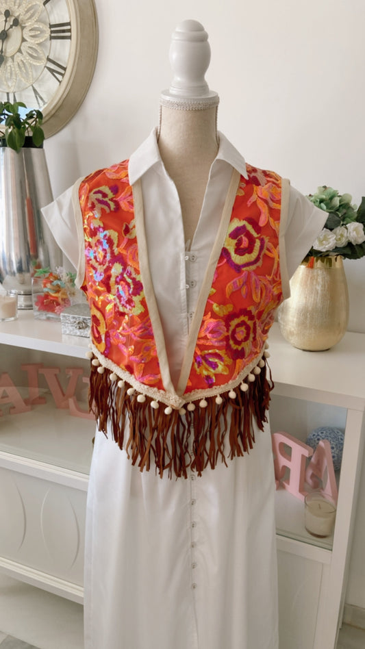 Chaleco lentejuelas Naranja