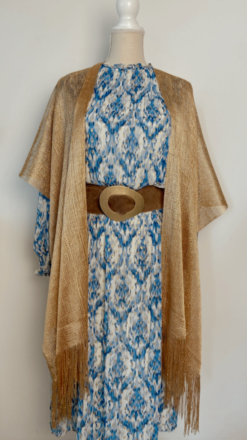 Vestido plisado azul