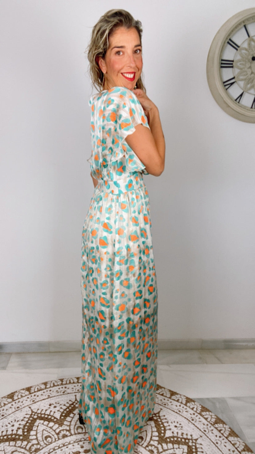 Vestido estampado flúor