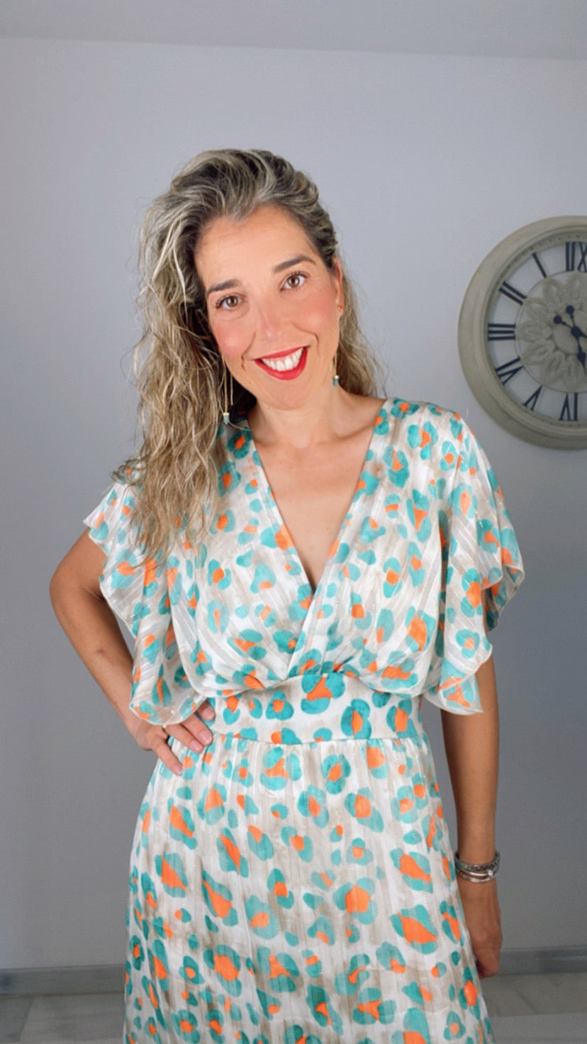 Vestido estampado flúor